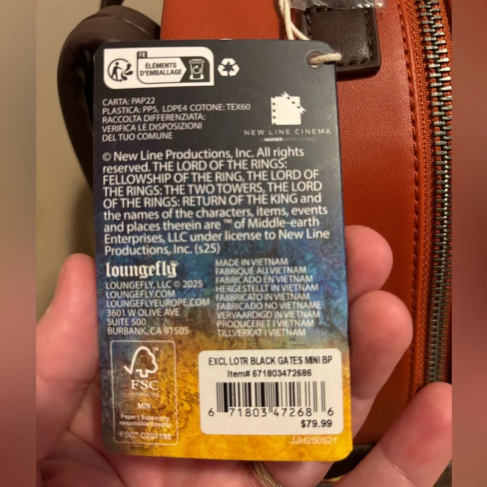 Loungefly Lord of the Rings Black Gates LOTR Exclusive BAM Mini Backpack - Picture 11 of 16